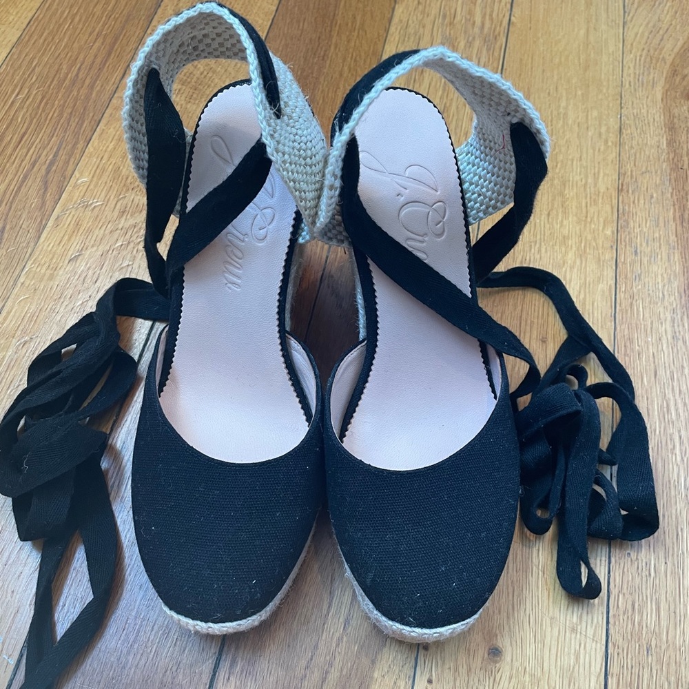 J Crew Black Espadrilles